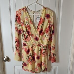 Charlotte Russe Yellow Floral Romper
